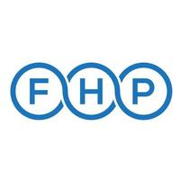 création de logo de lettre fhp sur fond noir. concept de logo de lettre initiales créatives fhp. conception de lettre fhp. vecteur