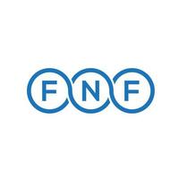 création de logo de lettre fnf sur fond noir. concept de logo de lettre initiales créatives fnf. conception de lettre fnf. vecteur