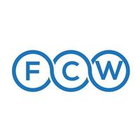 création de logo de lettre fcw sur fond noir. fcw concept de logo de lettre initiales créatives. conception de lettre fcw. vecteur