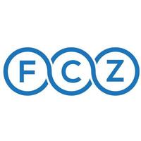 création de logo de lettre fcz sur fond noir. concept de logo de lettre initiales créatives fcz. conception de lettre fcz. vecteur