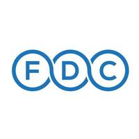 création de logo de lettre fdc sur fond noir. concept de logo de lettre initiales créatives fdc. conception de lettre fdc. vecteur