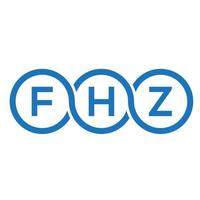 création de logo de lettre fhz sur fond noir. fhz concept de logo de lettre initiales créatives. conception de lettre fhz. vecteur