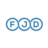 création de logo de lettre fjd sur fond noir. concept de logo de lettre initiales créatives fjd. conception de lettre fjd. vecteur