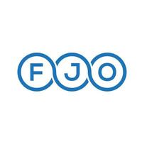 création de logo de lettre fjo sur fond noir. concept de logo de lettre initiales créatives fjo. conception de lettre fjo. vecteur