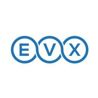 création de logo de lettre evx sur fond noir. concept de logo de lettre initiales créatives evx. conception de lettre evx. vecteur