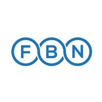 création de logo de lettre fbn sur fond noir. concept de logo de lettre initiales créatives fbn. conception de lettre fbn. vecteur