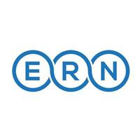 création de logo de lettre ern sur fond noir. concept de logo de lettre initiales créatives ern. conception de lettre ern. vecteur