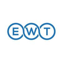 création de logo de lettre ewt sur fond noir. concept de logo de lettre initiales créatives ewt. conception de lettre ewt. vecteur