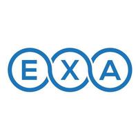 création de logo de lettre exa sur fond noir. concept de logo de lettre initiales créatives exa. conception de lettre exa. vecteur