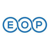 création de logo de lettre eop sur fond noir. concept de logo de lettre initiales créatives eop. conception de lettre eop. vecteur