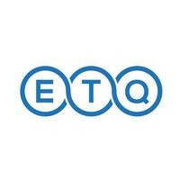 création de logo de lettre etq sur fond noir. concept de logo lettre initiales créatives etq. conception de lettre etq. vecteur