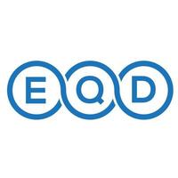 création de logo de lettre eqd sur fond noir. concept de logo de lettre initiales créatives eqd. conception de lettre eqd. vecteur