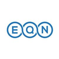 création de logo de lettre eqn sur fond noir. concept de logo de lettre initiales créatives eqn. conception de lettre eqn. vecteur