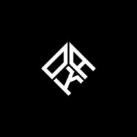 création de logo de lettre oka sur fond noir. ok concept de logo de lettre initiales créatives. conception de lettre oka. vecteur