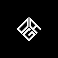 création de logo de lettre oga sur fond noir. concept de logo de lettre initiales créatives oga. conception de lettre oga. vecteur