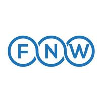 création de logo de lettre fnw sur fond noir. concept de logo de lettre initiales créatives fnw. conception de lettre fnw. vecteur