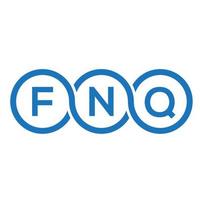 création de logo de lettre fnq sur fond noir. concept de logo de lettre initiales créatives fnq. conception de lettre fnq. vecteur