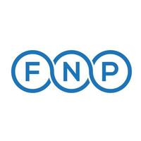 création de logo de lettre fnp sur fond noir. concept de logo de lettre initiales créatives fnp. conception de lettre fnp. vecteur