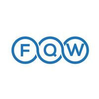 création de logo de lettre fqw sur fond noir. concept de logo de lettre initiales créatives fqw. conception de lettre fqw. vecteur