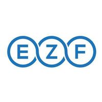 création de logo de lettre ezf sur fond noir. concept de logo de lettre initiales créatives ezf. conception de lettre ezf. vecteur