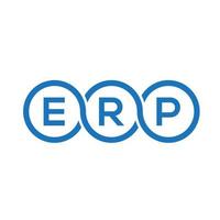 création de logo de lettre erp sur fond noir. concept de logo de lettre initiales créatives erp. conception de lettre erp. vecteur