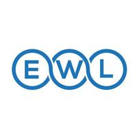 création de logo de lettre ewl sur fond noir. concept de logo de lettre initiales créatives ewl. conception de lettre de chouette. vecteur