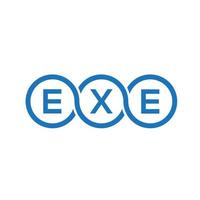 création de logo de lettre exe sur fond noir. concept de logo de lettre initiales créatives exe. conception de lettre exe. vecteur