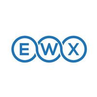 création de logo de lettre ewx sur fond noir. concept de logo de lettre initiales créatives ewx. conception de lettre ewx. vecteur