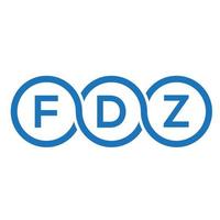 création de logo de lettre fdz sur fond noir. concept de logo de lettre initiales créatives fdz. conception de lettre fdz. vecteur