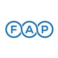 création de logo de lettre fap sur fond noir. concept de logo de lettre initiales créatives fap. conception de lettre fap. vecteur