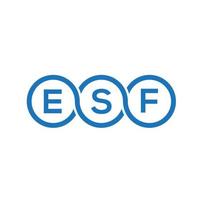 création de logo de lettre esf sur fond noir. concept de logo de lettre initiales créatives esf. conception de lettre esf. vecteur