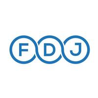 création de logo de lettre fdj sur fond noir. concept de logo de lettre initiales créatives fdj. conception de lettre fdj. vecteur