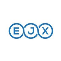 création de logo de lettre ejx sur fond noir. concept de logo de lettre initiales créatives ejx. conception de lettre ejx. vecteur