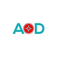 création de logo de lettre aod sur fond blanc. concept de logo de lettre initiales créatives aod. conception de lettre aod. vecteur