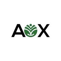 création de logo de lettre aox sur fond blanc. concept de logo de lettre initiales créatives aox. conception de lettre aox. vecteur