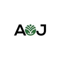 création de logo de lettre aoj sur fond blanc. concept de logo de lettre initiales créatives aoj. conception de lettre aoj. vecteur