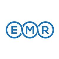 création de logo de lettre emr sur fond noir. concept de logo de lettre initiales créatives emr. conception de lettre emr. vecteur