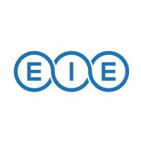 création de logo de lettre eie sur fond noir. eie concept de logo de lettre initiales créatives. conception de lettre ie. vecteur