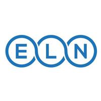 création de logo de lettre eln sur fond noir. concept de logo de lettre initiales créatives eln. conception de lettre eln. vecteur