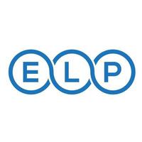 création de logo de lettre elp sur fond noir. concept de logo de lettre initiales créatives elp. conception de lettre elp. vecteur