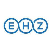 création de logo de lettre ehz sur fond noir. concept de logo de lettre initiales créatives ehz. conception de lettre ehz. vecteur