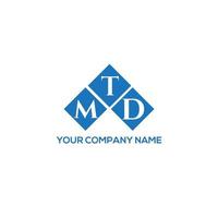 création de logo de lettre mtd sur fond blanc. concept de logo de lettre initiales créatives mtd. conception de lettre mtd. vecteur