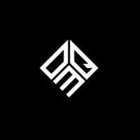 création de logo de lettre omq sur fond noir. concept de logo de lettre initiales créatives omq. conception de lettre omq. vecteur