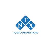 création de logo de lettre ntx sur fond blanc. concept de logo de lettre initiales créatives ntx. conception de lettre ntx. vecteur