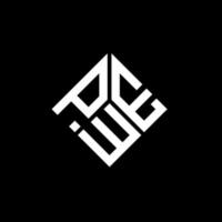 création de logo de lettre pwe sur fond noir. concept de logo de lettre initiales créatives pwe. conception de lettre pwe. vecteur