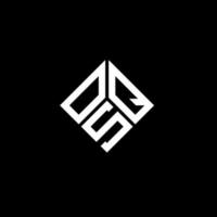 création de logo de lettre osq sur fond noir. concept de logo de lettre initiales créatives osq. conception de lettre osq. vecteur