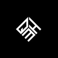 création de logo de lettre qmh sur fond noir. concept de logo de lettre initiales créatives qmh. conception de lettre qmh. vecteur