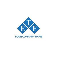 concept de logo lettre initiales créatives etf. conception de lettre etf. création de logo de lettre etf sur fond blanc. concept de logo lettre initiales créatives etf. conception de lettre etf. vecteur