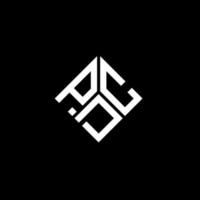 création de logo de lettre pdc sur fond noir. concept de logo de lettre initiales créatives pdc. conception de lettre pdc. vecteur
