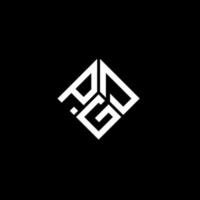 création de logo de lettre pgd sur fond noir. concept de logo de lettre initiales créatives pgd. conception de lettre pgd. vecteur